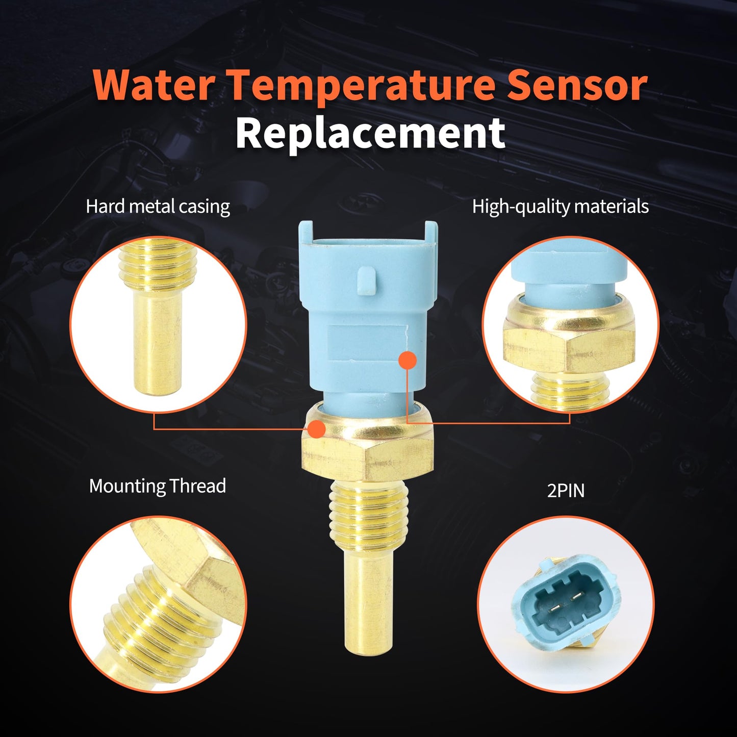 HiSport 4010644 Water Temperature Sensor - Compatible with Polaris Sportsman 570 700 EFI 800 EFI Scrambler Ranger 500 570 700 800 900 XP 1000 RZR 800 XP 900 570 ACE 570 EFI - Replace 0281002209