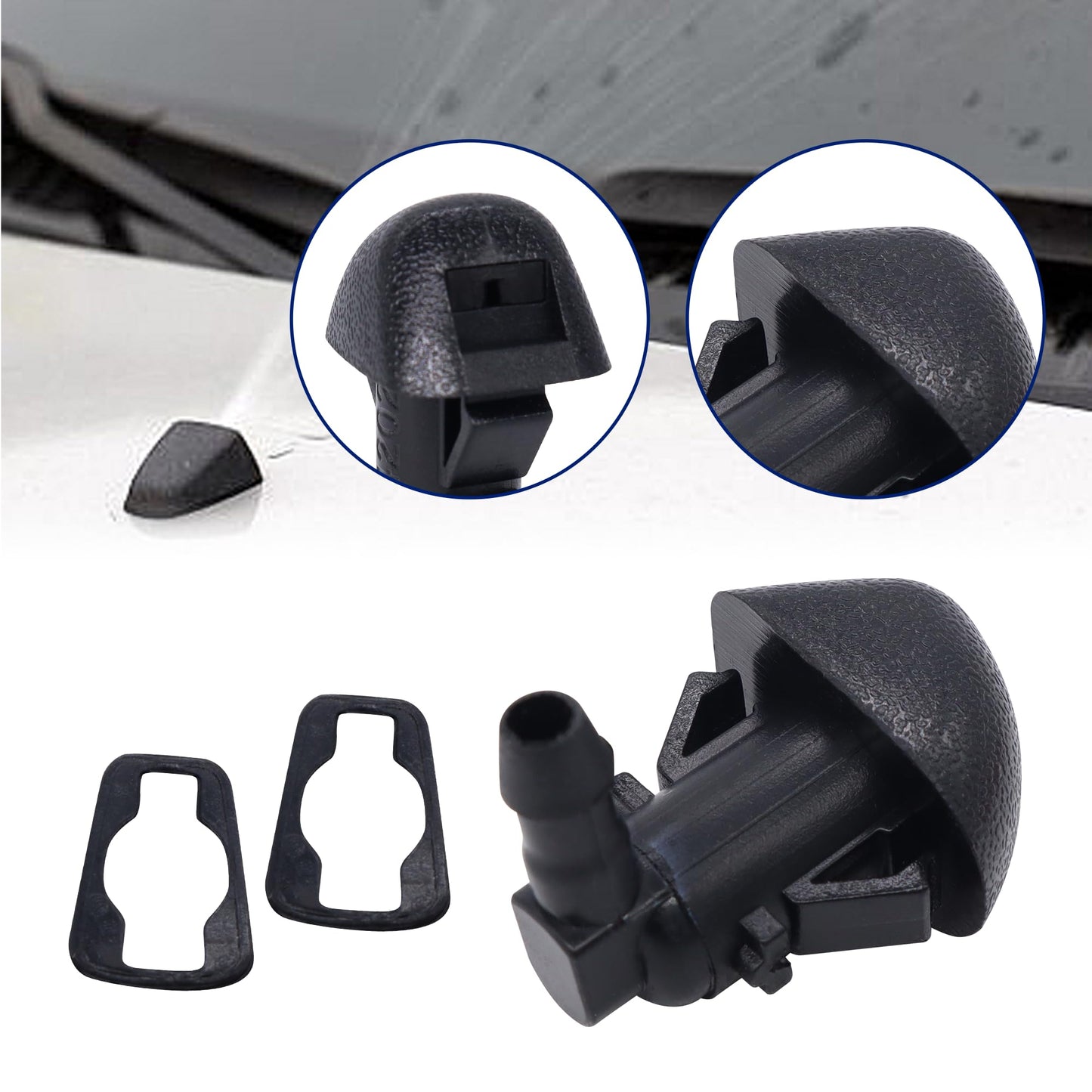 HiSport 76810-TK8-A01 Windshield Sprinkler Wiper Nozzle - Compatible with Honda Odyssey 2011 2012 2013 2014 2015 2016 2017 - (Two Side)