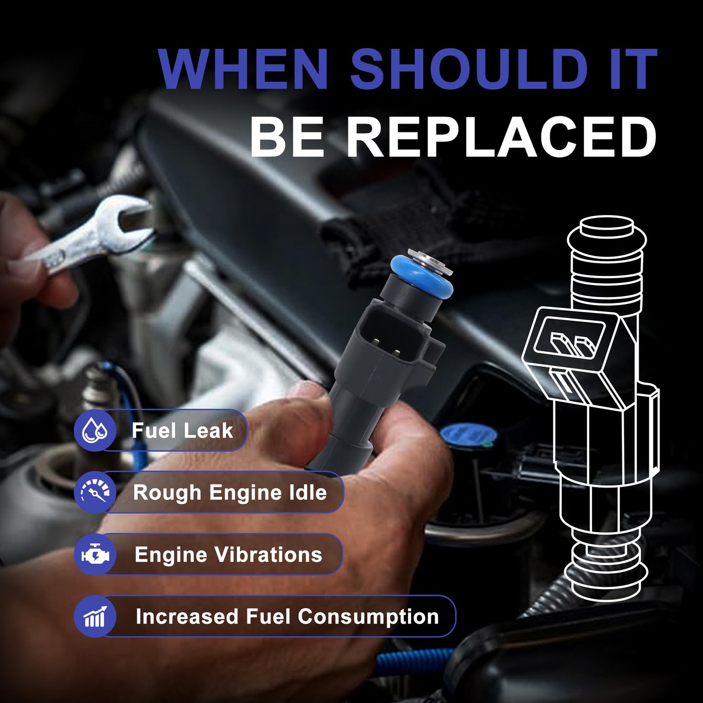 HiSport Fuel Injectors 12616382 6 PCS Compatible with Chevrolet Colorado 2WD 4WD 2009-2012,GMC Canyon 2WD 4WD 2009-2011,Hummer H3 SUV 2009-2010, H3T 2009-2010, 3.7L 2.9L