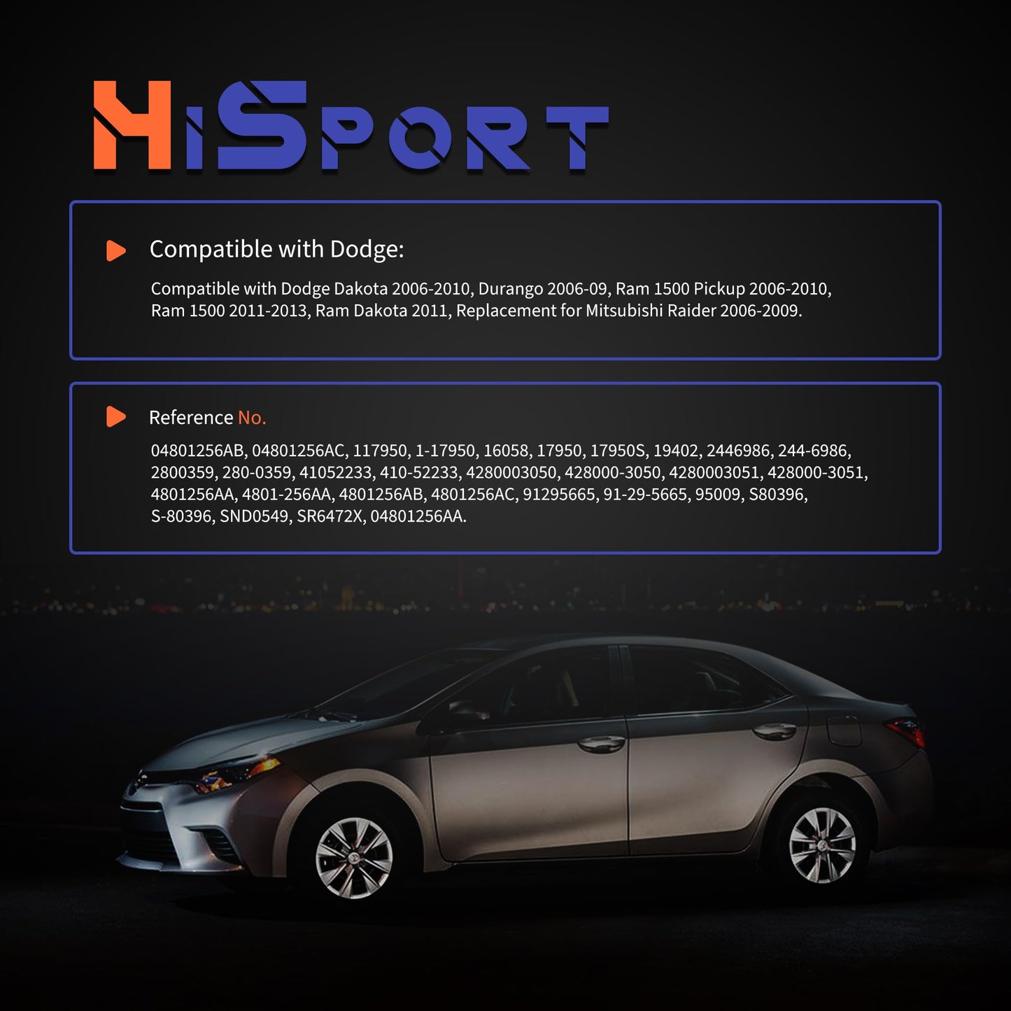 HiSport Starter Motor 17950N Compatible with Dodge Dakota 2006-2010, Durango 2006-09, Ram 1500 Pickup 2006-2010, Ram 1500 2011-2013, Ram Dakota 2011, Replacement for Mitsubishi Raider 2006-2009