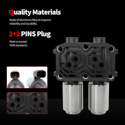 HiSport 28260-PRP-014 Transmission Dual Linear Solenoid Compatible with 2003-2007 Honda Accord CRV Acura L4 CR-V Acura RSX TSX Replacement for 98990B GEGT7610-262 90428C