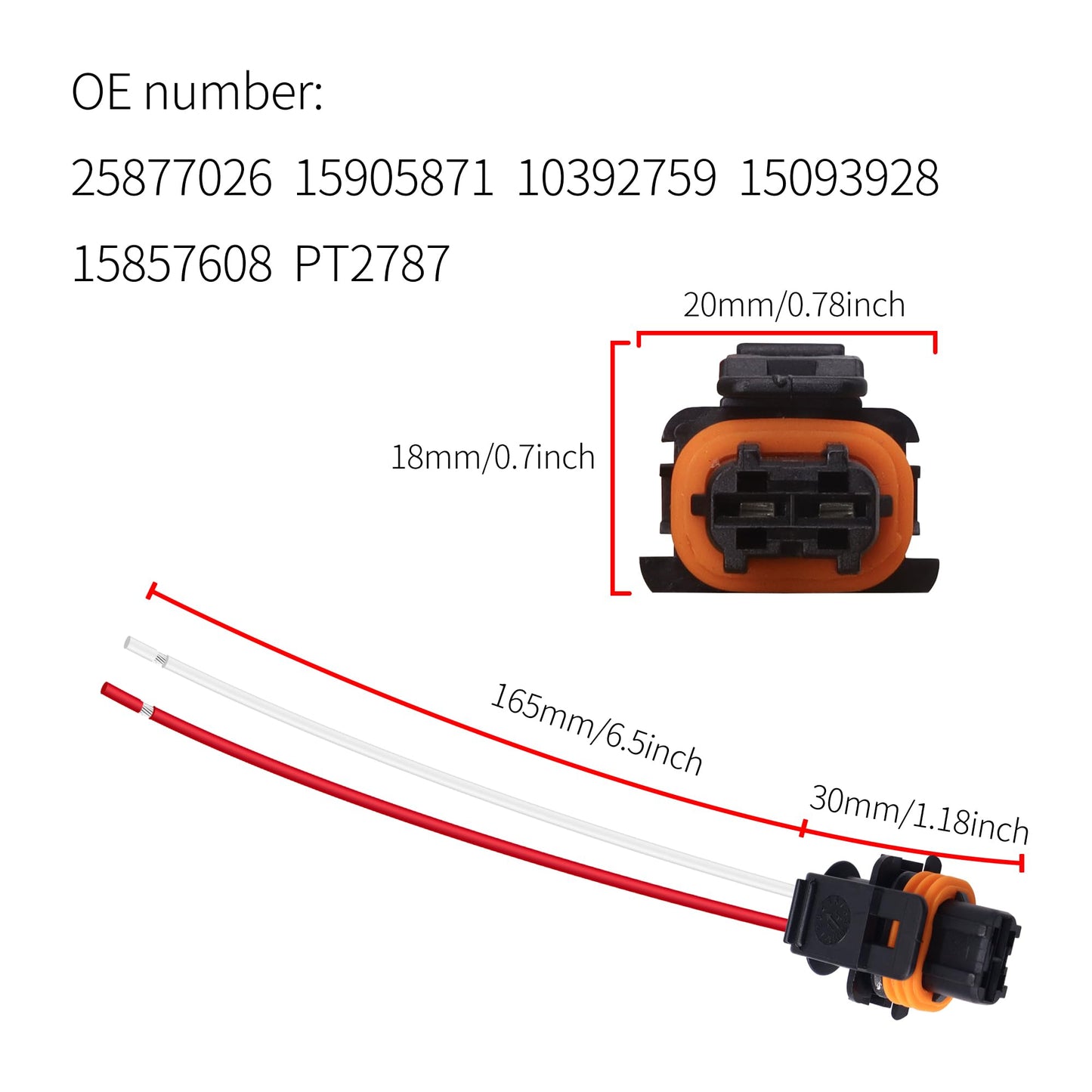 HiSport Alternator Connector Pigtail 25877026 Compatible With Cadillac Chevy GMC Hummer
