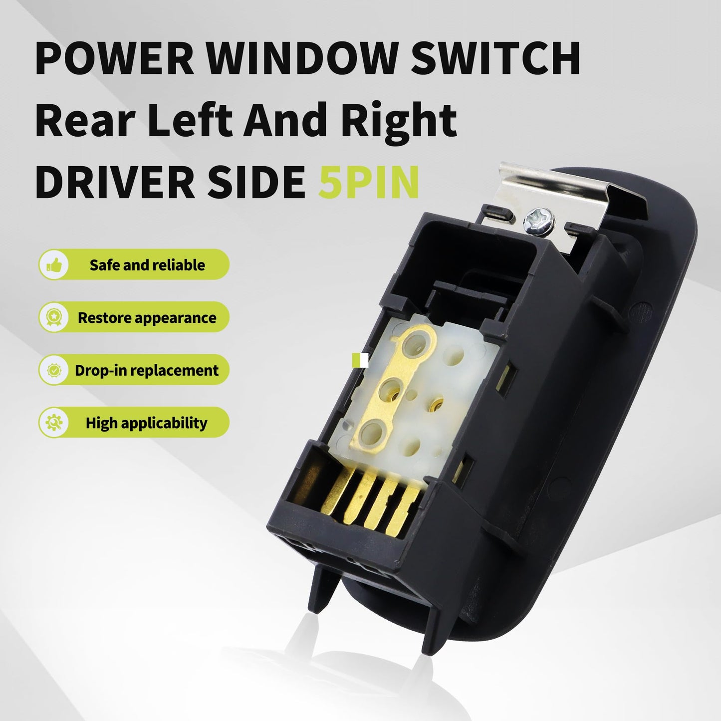 HiSport 84810AA010B2 Rear Window Switch - Compatible with Toyota Tacoma 2005 2006 2007 2008 2009 2010 2011 2012 - Replace 901-354