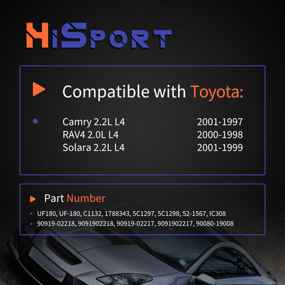 HiSport Spark Plug Wire Set - 671-4146 Replacement for Toyota Camry 1997-2001 2.2L, Solara 2.2L 1999-2001,RAV4 1998-2000 2.0L L4 Replace UF180