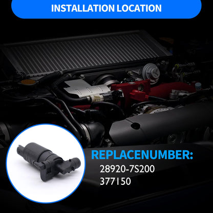 HiSport 28920-7S200 Windshield Washer Pump - Compatible with INFINITI Q50 2014-2022 Q60 2017-2022 Nissan Frontier 2009-2021 TITAN 2004-2015