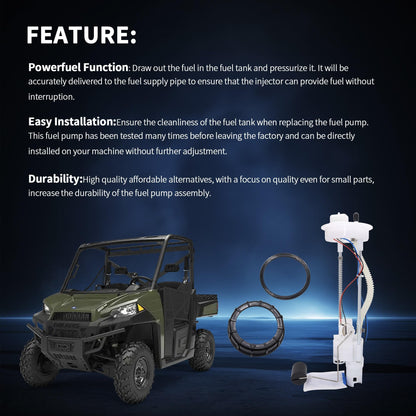 HiSport 47-1002 Electric Fuel Tank Pump Assembly Compatible with Polaris Sportsman 450 570 850 ETX Touring X2 XP 2014 2015 2016 2017 2018 2019, Hawkeye 325, Scrambler 850 Replace 73-8912