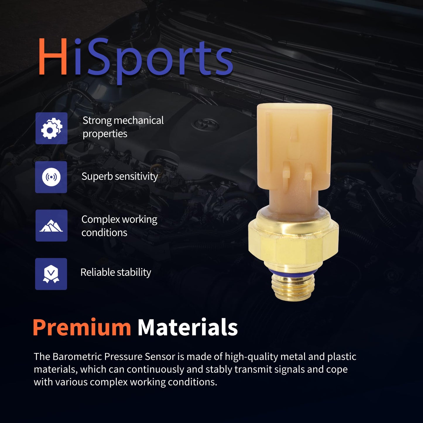 HiSport Exhaust Gas Pressure Sensor Replacement for Cummins ISX ISM ISC ISB ISL Diesel,Replacement for Dodge Ram 2500 3500 6.7L Replace 4928594 4921746 4087989