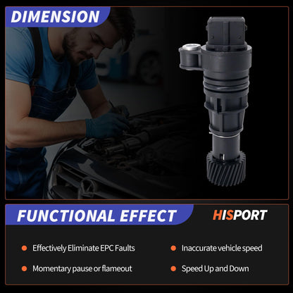 HiSport Transmission Output Speed Sensor Compatible with Hyundai Tiburon 2006-2008 Sonata 1999-2000 Elantra 2001-2006 Kia Optima 2001-2007 Spectra 2005 Replaces B113802020CA