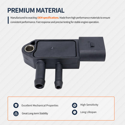 HiSport Differential Pressure Sensor 076906051B Compatible with Audi A3 VW Beetle Jetta Passat Replaces 076906051B