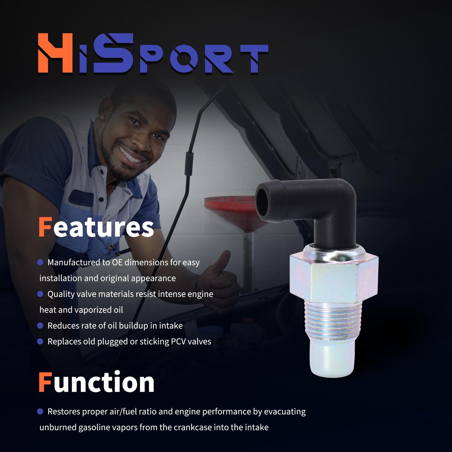 HiSport PCV Valve - Compatible with Lexus SC430 GS430 GX470 LX470 LS430 Compatible with Toyota 4Runner Sequoia Tundra Land Cruiser 2003-2010 - Replace 045-0353