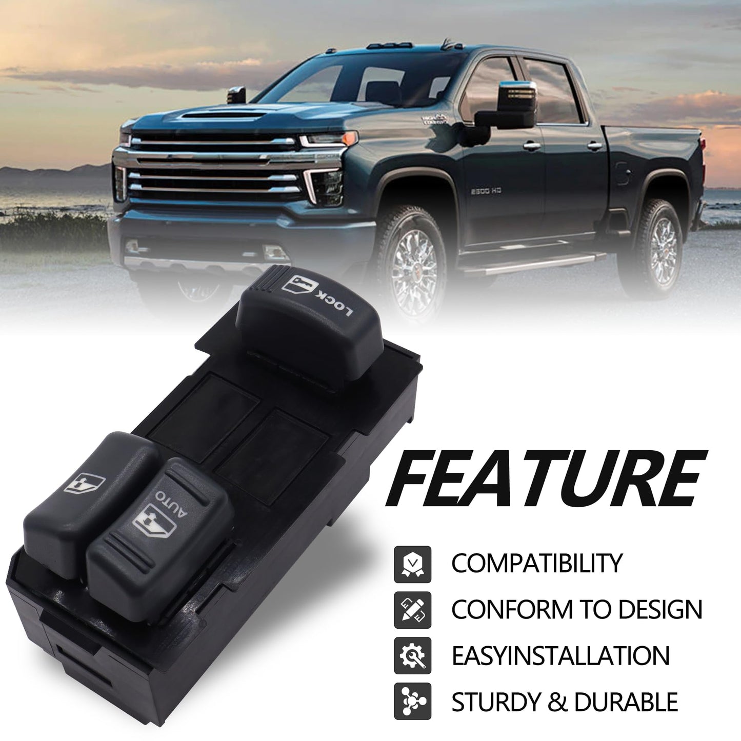 HiSport Master Power Window Switch Driver Side - Compatible with Chevrolet Blazer C1500 Pickup C2500 Pickup C3500 Pickup K1500 Pickup,GMC C1500 Pickup C2500 Pickup C3500 Pickup Jimmy 19244656