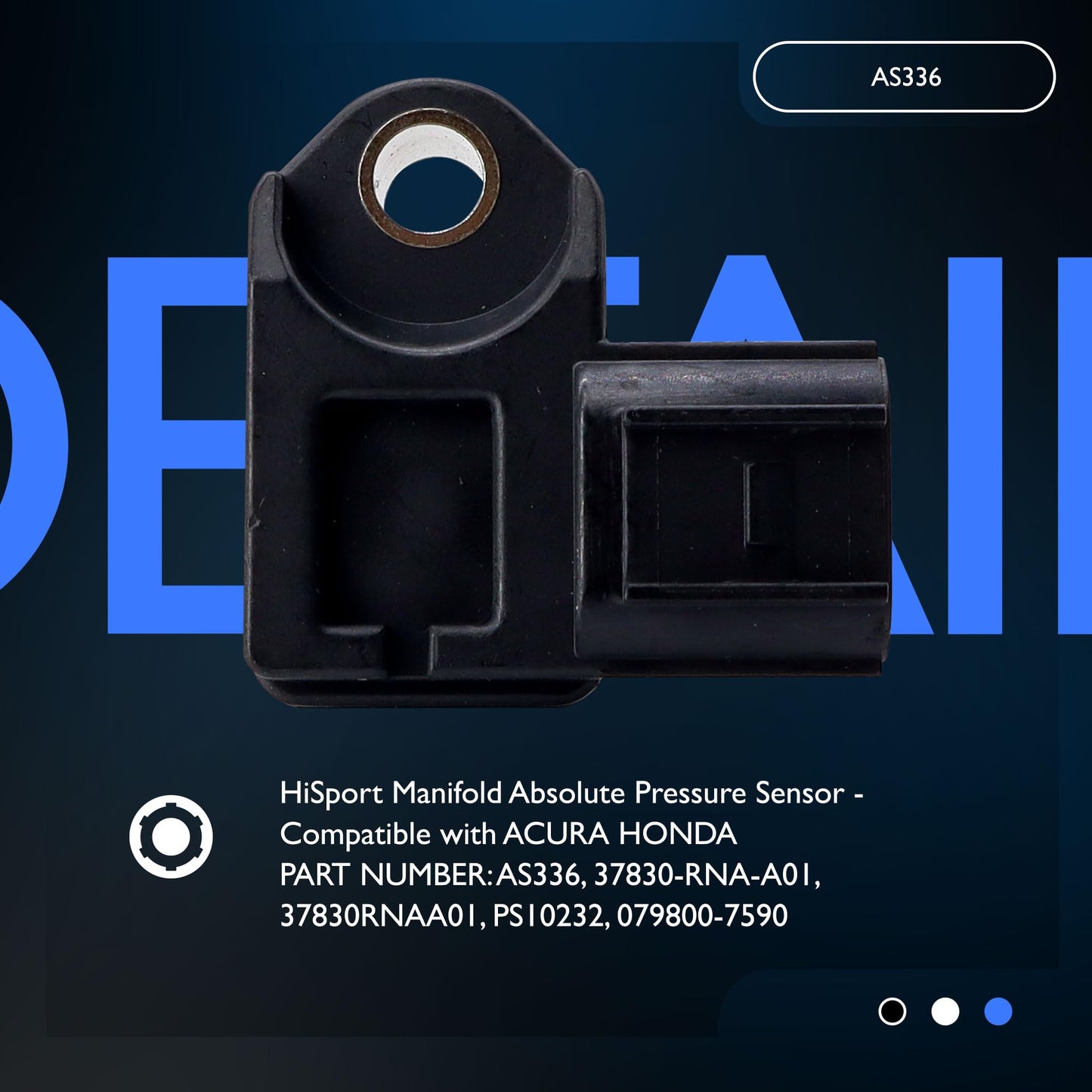 HiSport MAP Manifold Absolute Pressure Sensor - Compatible with Acura Honda Replaces 37830-RNA-A01 079800-7590