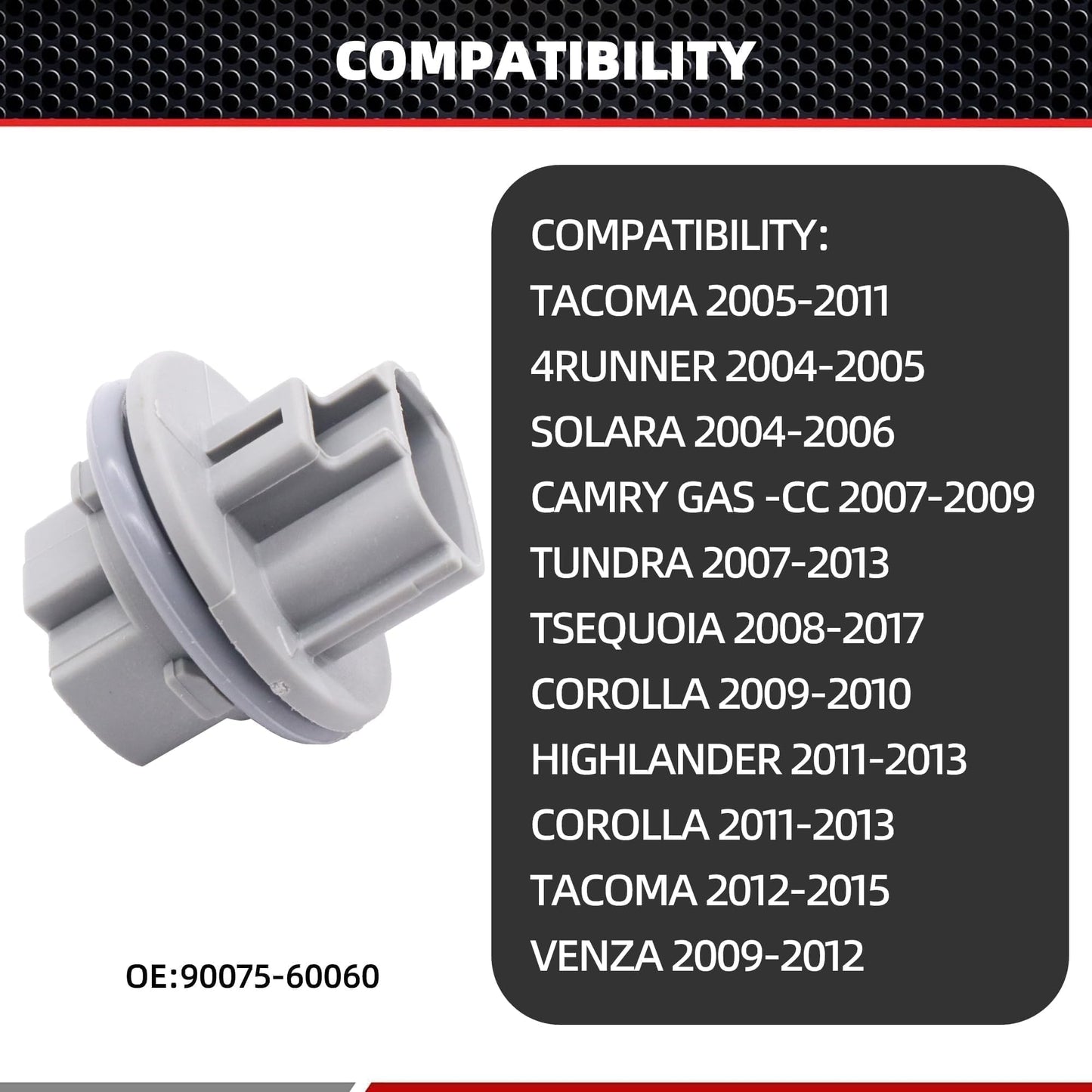 HiSport 2PCS 90075-60060 Front Turn Signal Light Bulb Plug Socket Compatible with Toyota Tacoma 2005 2006 2007 2008-2011, 4Runner 2004¨C2005, Solara 2004¨C2006, Camry 2007¨C2009