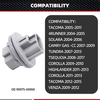 HiSport 2PCS 90075-60060 Front Turn Signal Light Bulb Plug Socket Compatible with Toyota Tacoma 2005 2006 2007 2008-2011, 4Runner 2004¨C2005, Solara 2004¨C2006, Camry 2007¨C2009