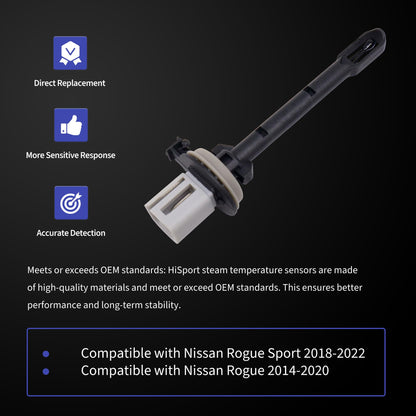 HiSport Heater Core Evaporator Temperature Sensor 27723-4BU0A - Compatible with Nissan Rogue Sport 2018-2022 Rogue 2014-2020 - Replace 277234BU0A