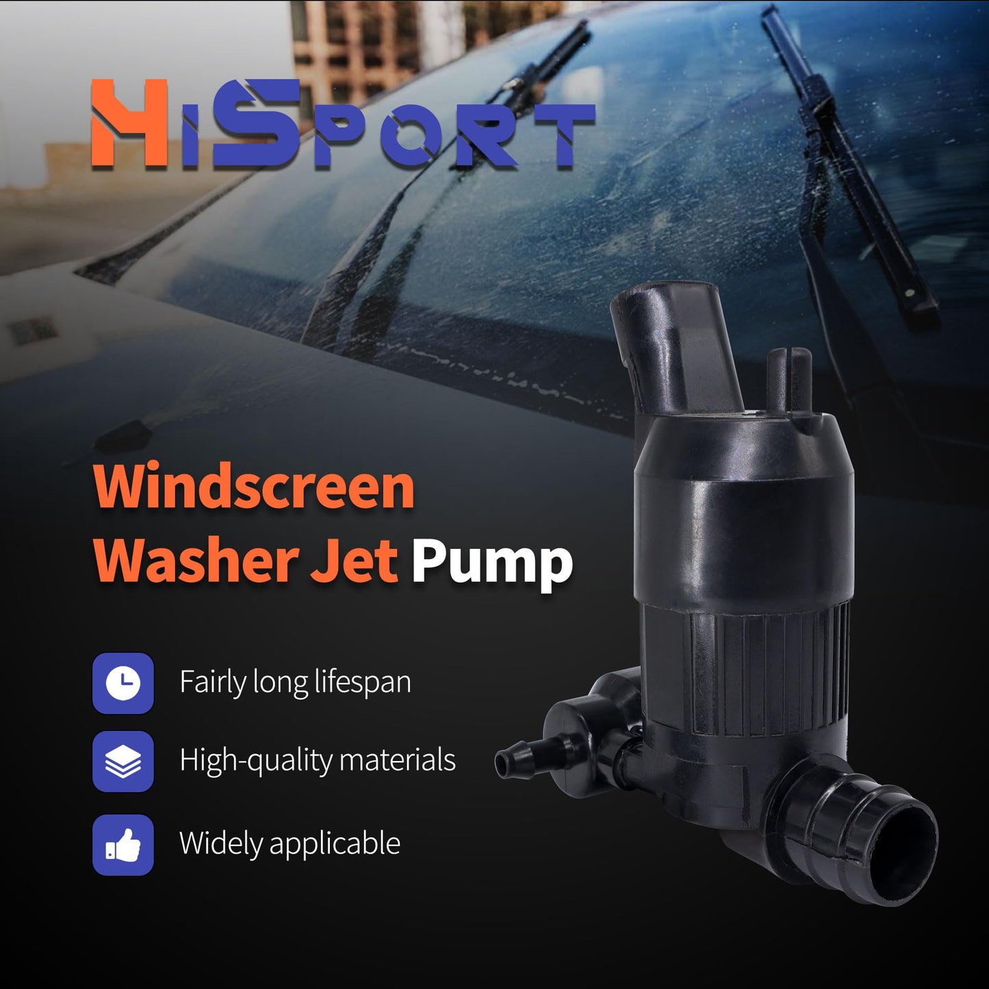 HiSport 28920-3JA0A Windshield Washer Pump - Compatible with Nissan Pathfinder 2013-2020 Compatible with Infiniti QX60 2014-2018 JX35 2013