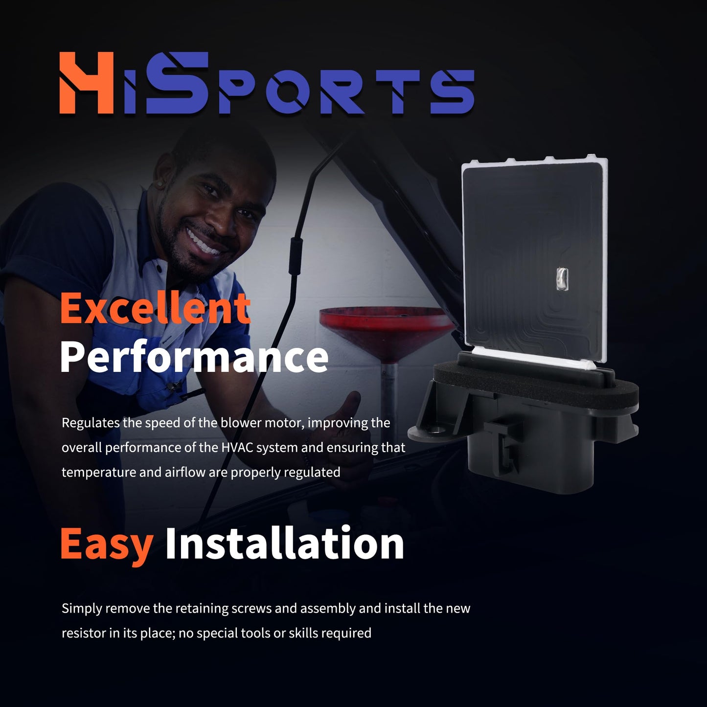 HiSport HVAC Fan Blower Motor Resistor with Wire Harness 973-582 Compatible with Toyota Tacoma 2005-2014 Replacement for 87138-04052 8713804052 RU746 RU1435