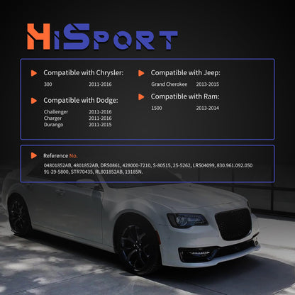 HiSport Starter Motor 19185N Compatible with Chrysler 300 2011-2016 & Dodge Challenger 2011-2016, Charger 2011-2016, Durango 2011-2015 & Jeep Grand Cherokee 2013-2015 & Ram 1500 2013-2014
