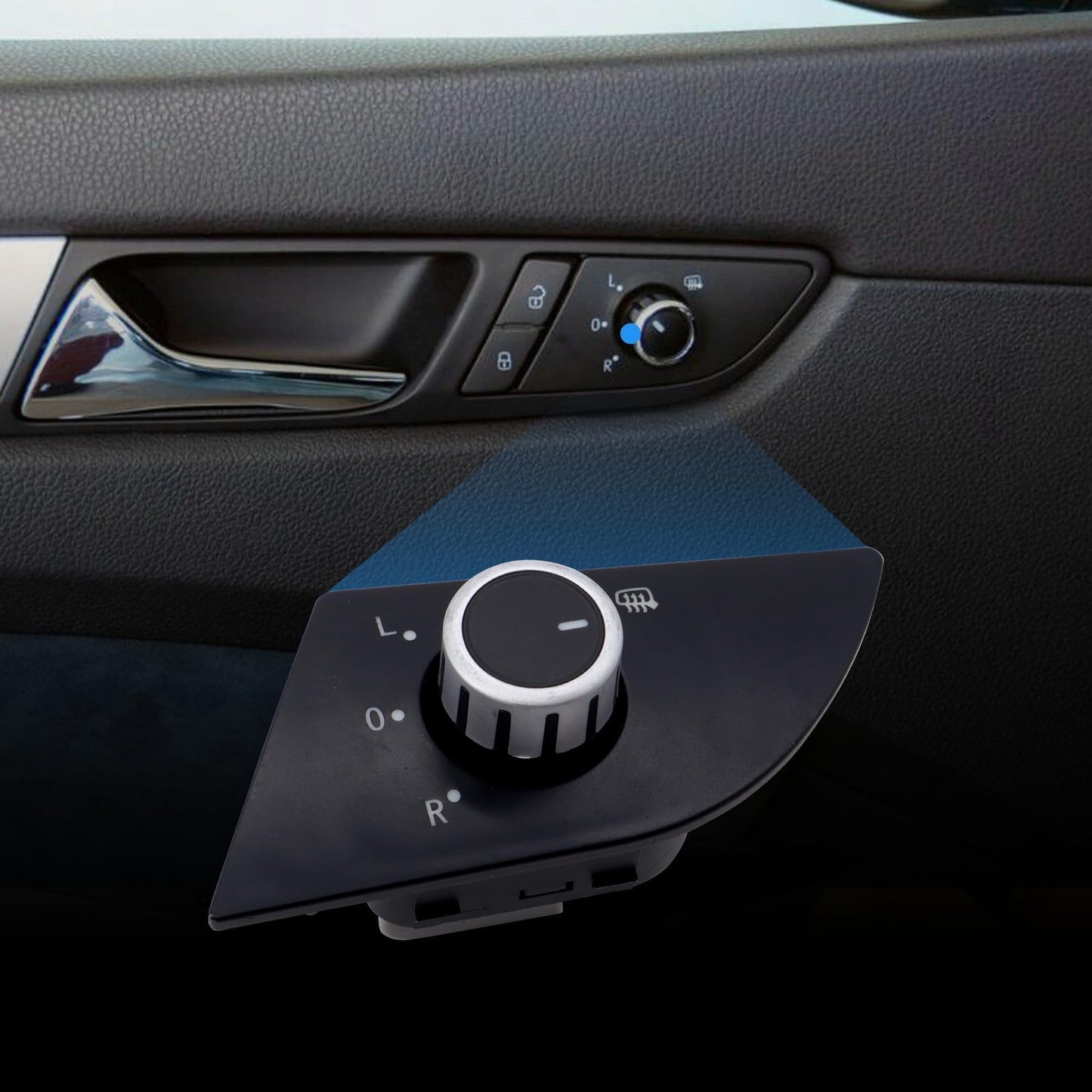 HiSport 561959565C Side Mirror Switch Knob Front Left - Compatible with VW Passat 2012 2013 2014 2015