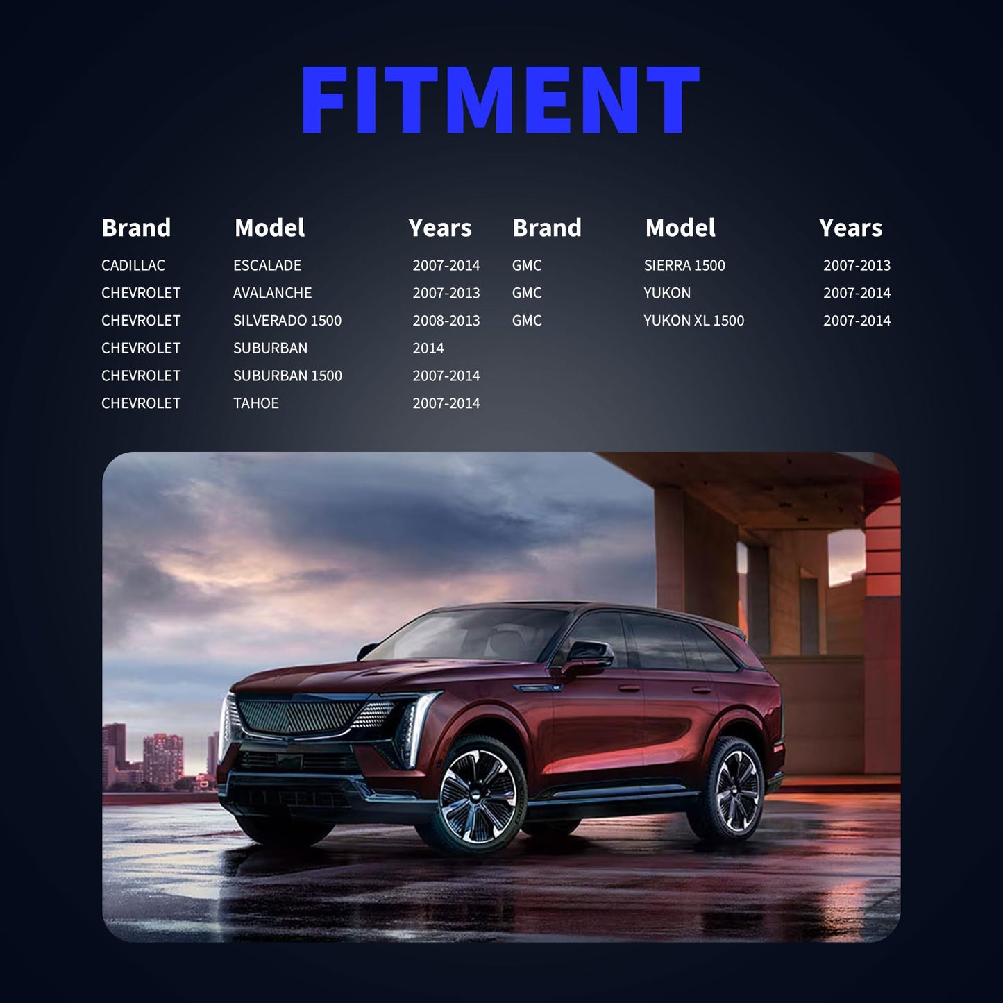 HiSport 4Pcs ABS Wheel Speed Sensor Front & Rear Compatible with Chevy Avalanche Silverado 1500 2007-2013 Suburban 1500 Tahoe 2007-2012 Cadillac Escalade 2007-2014 Replaces 15229012 15121067