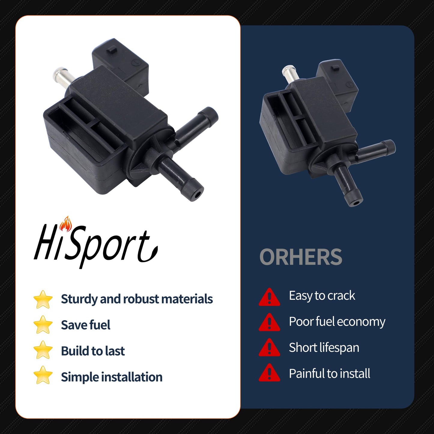 HiSport Turbo Boost Control Solenoid Valve BL3E-9K378-BA - Compatible with Ford Fusion Focus Escape Taurus 2010-2020 - Replaces 5170590 AA5Z9K378A BL3E9K378BA BL3Z9K378A