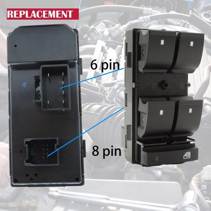 HiSport Driver Side Window Control Switch Compatible with Chevrolet Silverado 1500,Silverado 1500 Classic,Silverado 2500,Silverado 2500 Classic,Silverado 3500,Silverado 3500 Classic,Traverse 25951963