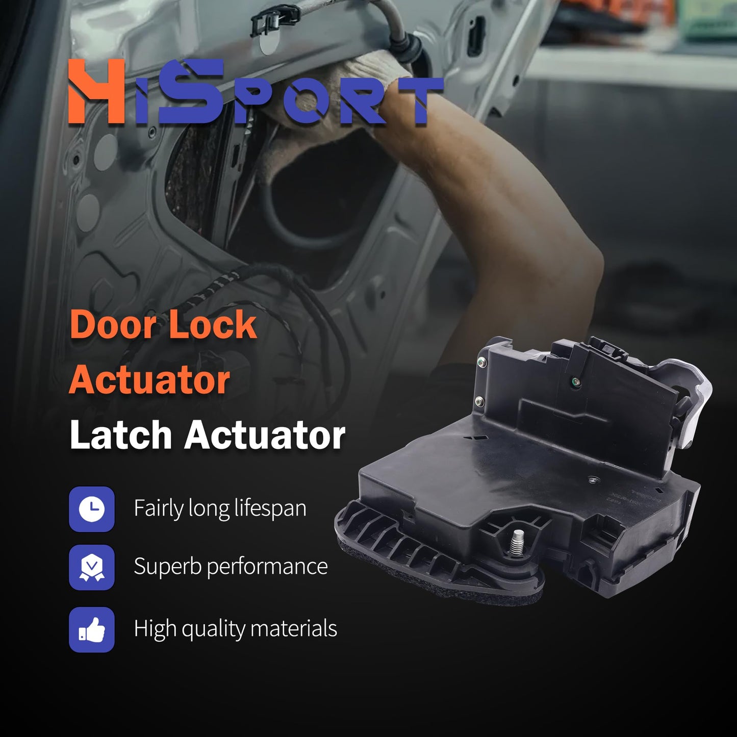 HiSport Rear Left Driver Door Lock Latch Actuator 13597802 Compatible with Chevrolet Cadillac GMC Buick Envision ATS CTS Escalade ESV Suburban Sierra Silverado 1500 2500 3500 HD Yukon XL