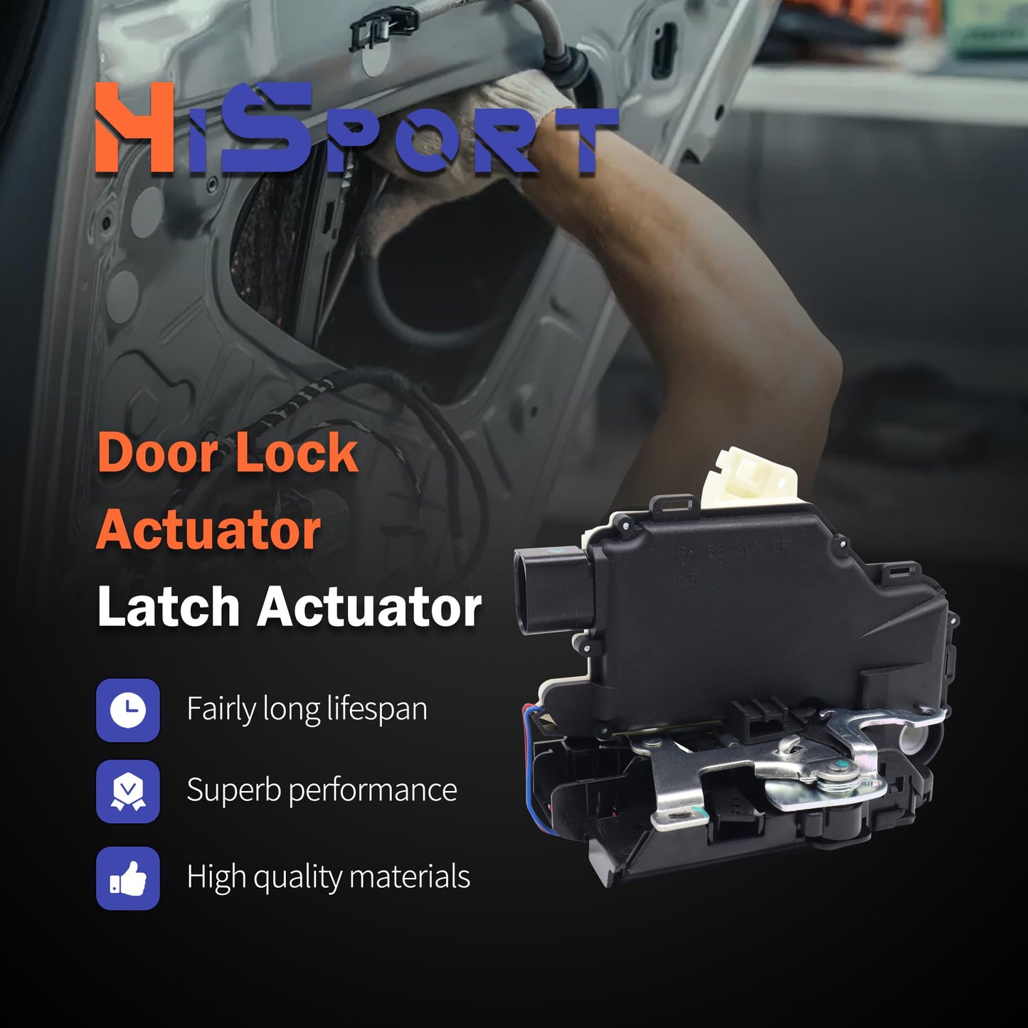 HiSport Door Lock Latch Actuator Front Left Driver Side Compatible with Volkswagen VW Beetle Golf GTI Jetta Passat Rabbit Replace 3B1837015A