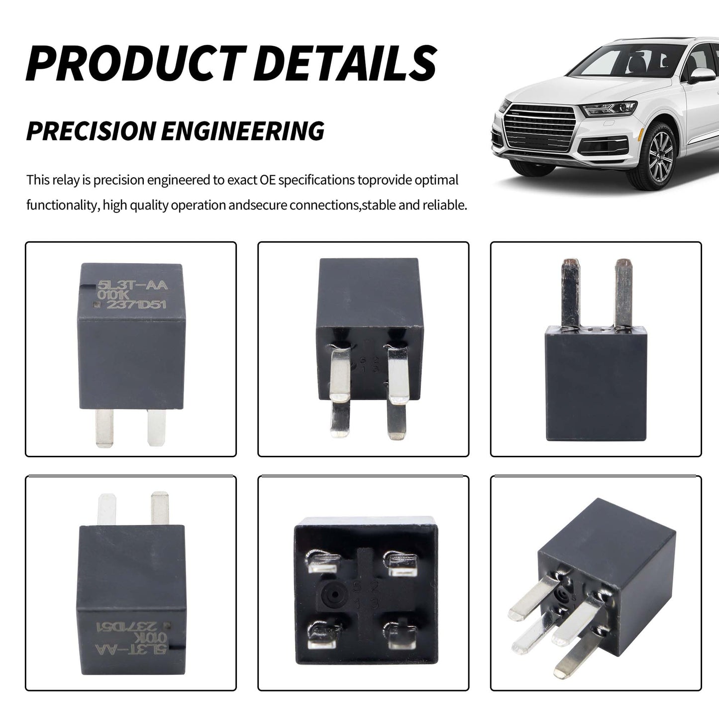 HiSport Relay 5L3T-AA 8T2T-CA 4 Pins 12VDC 20A Automotive Oil Pump Starting Relay Compatible with Ford Lincoln Mercury, 2PCS