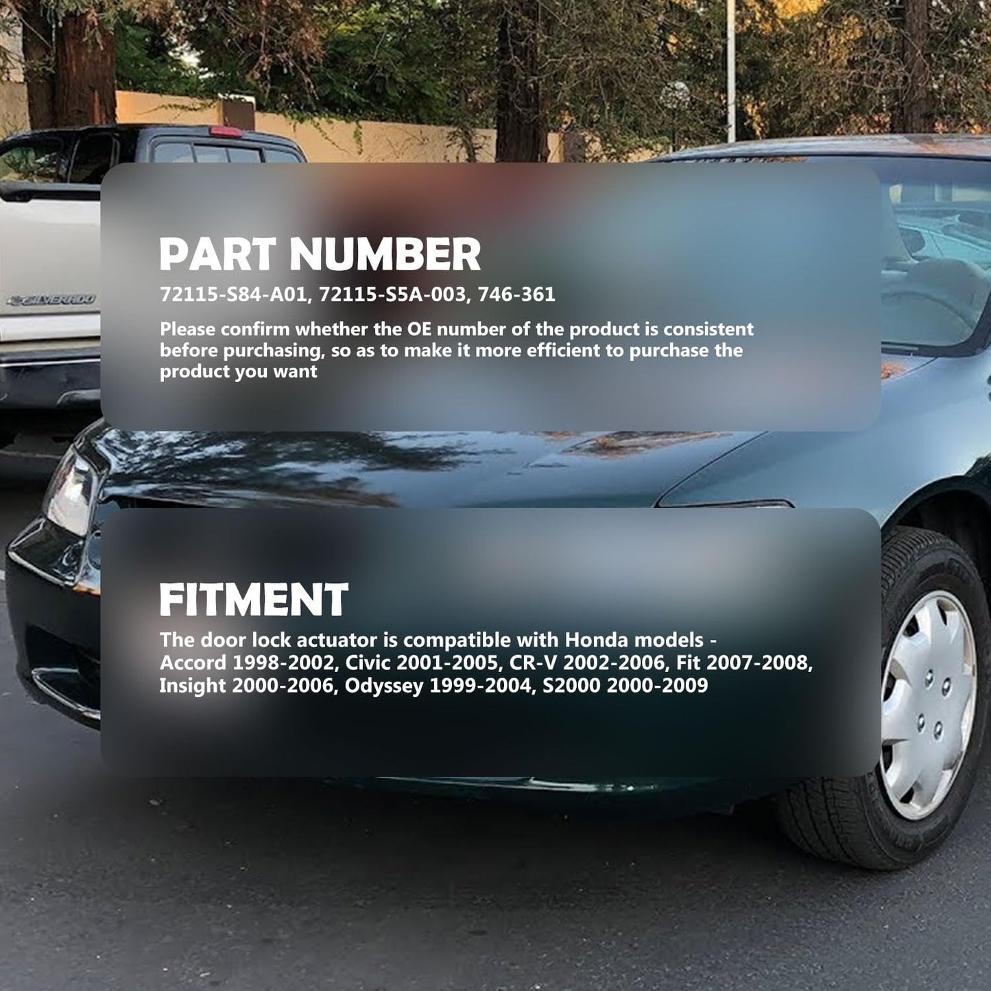 HiSport Front Right Passenger Side Door Latch Lock Actuator - Compatible with Honda Accord Civic CR-V S2000 Replaces 72115-S84-A01 72115-S5A-003