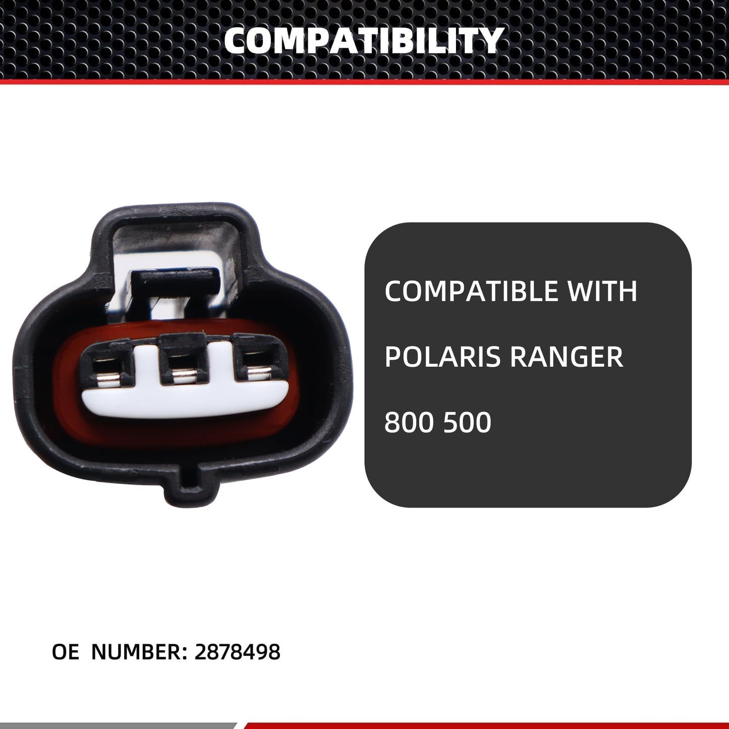 HiSport 2878498 Throttle Position Sensor Connector Compatible with Polaris Ranger 500 800 Crew 800 XP 800, RZR 4 800 570 800, Scrambler XP 1000 850, Sportsman 500 550 850, X2 500 550 850