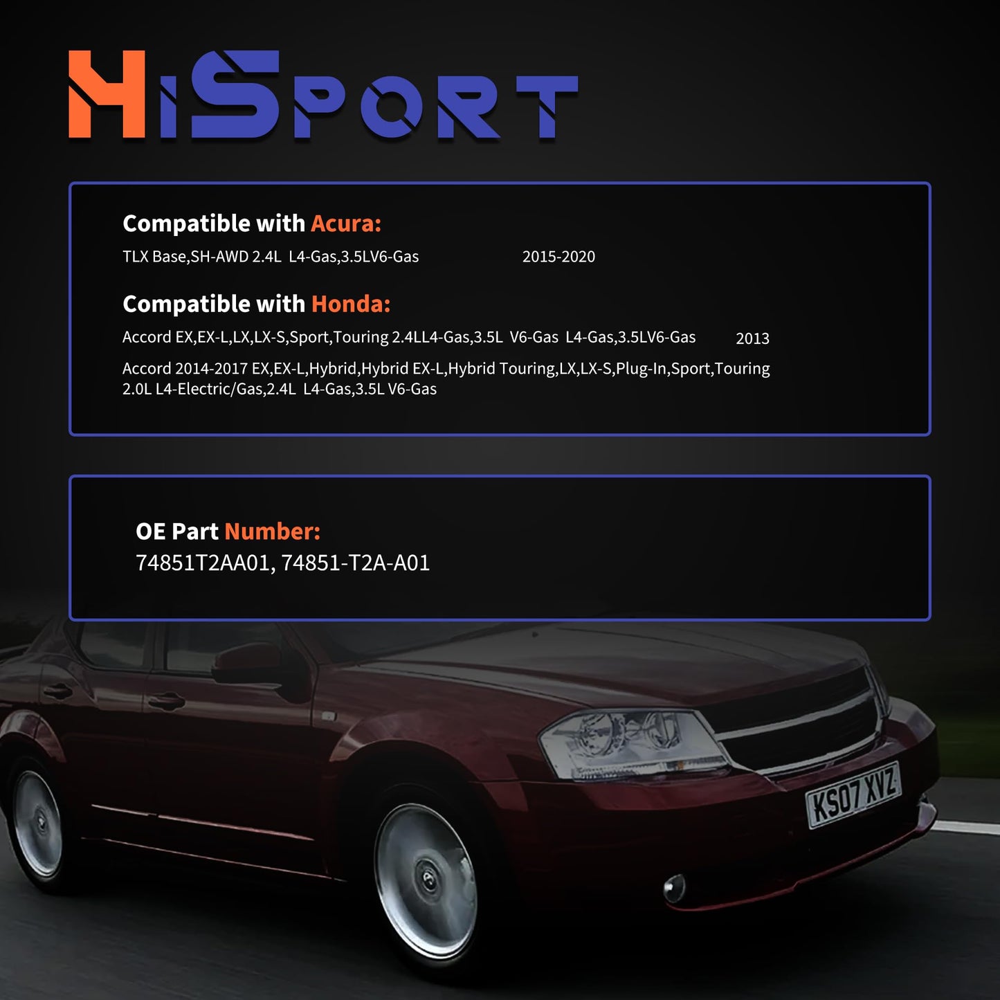 HiSport Rear Door Liftgate Tailgate Lock Trunk Latch Actuator 74851T2AA01 Replacement for Honda Accord 2013-2017,Compatible with Acura TLX 2015-2020