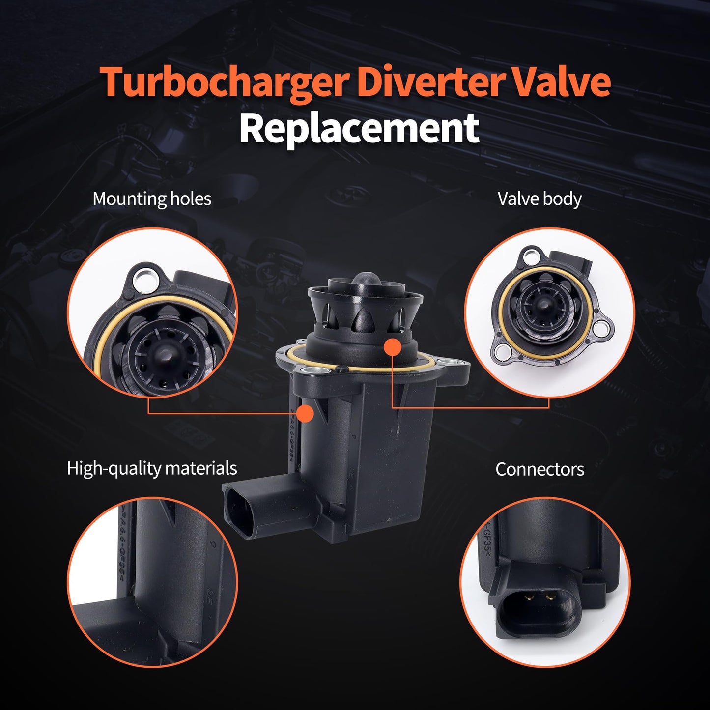 HiSport Turbocharger Bypass Valve, Cutoff Bypass Diverter Valve 06H145710D Compatible with Volkswagen CC Eos GTI Jetta Passat Tiguan Beetle & Audi A3 A4 A5 A6 TT Quattro