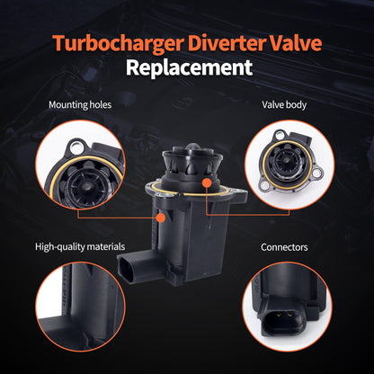HiSport Turbocharger Bypass Valve, Cutoff Bypass Diverter Valve 06H145710D Compatible with Volkswagen CC Eos GTI Jetta Passat Tiguan Beetle & Audi A3 A4 A5 A6 TT Quattro