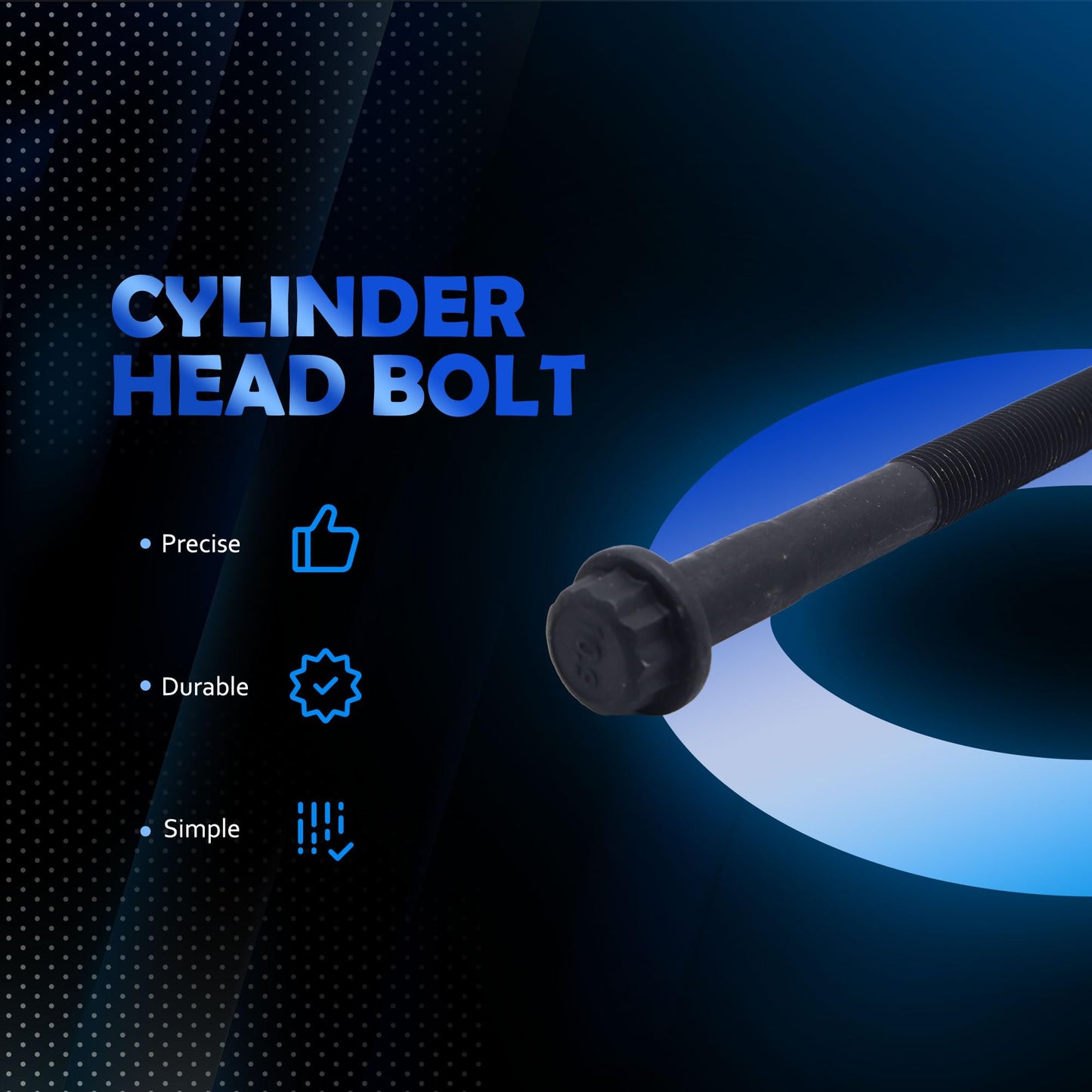 HiSport Engine Cylinder Head Bolt Set 10PC - Compatible with Toyota Tacoma 1995-2020 4Runner 1996-2010 T100 1994-1998 2.4L 2.7L - Replace ES72182 220-1043 GS33402