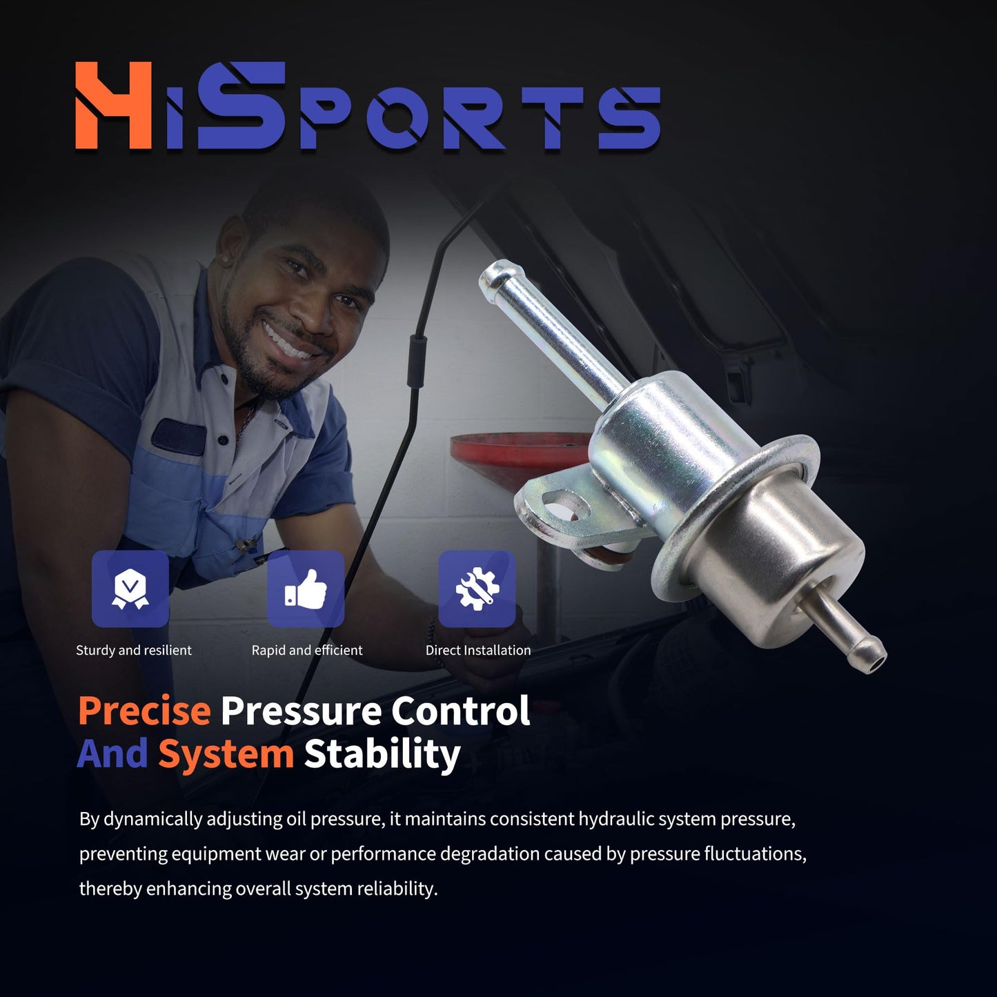 HiSport Fuel Injection Pressure Regulator PR4013 Replacement for Chevrolet Tracker for Suzuki Grand Vitara Aerio, 3.0 Bar