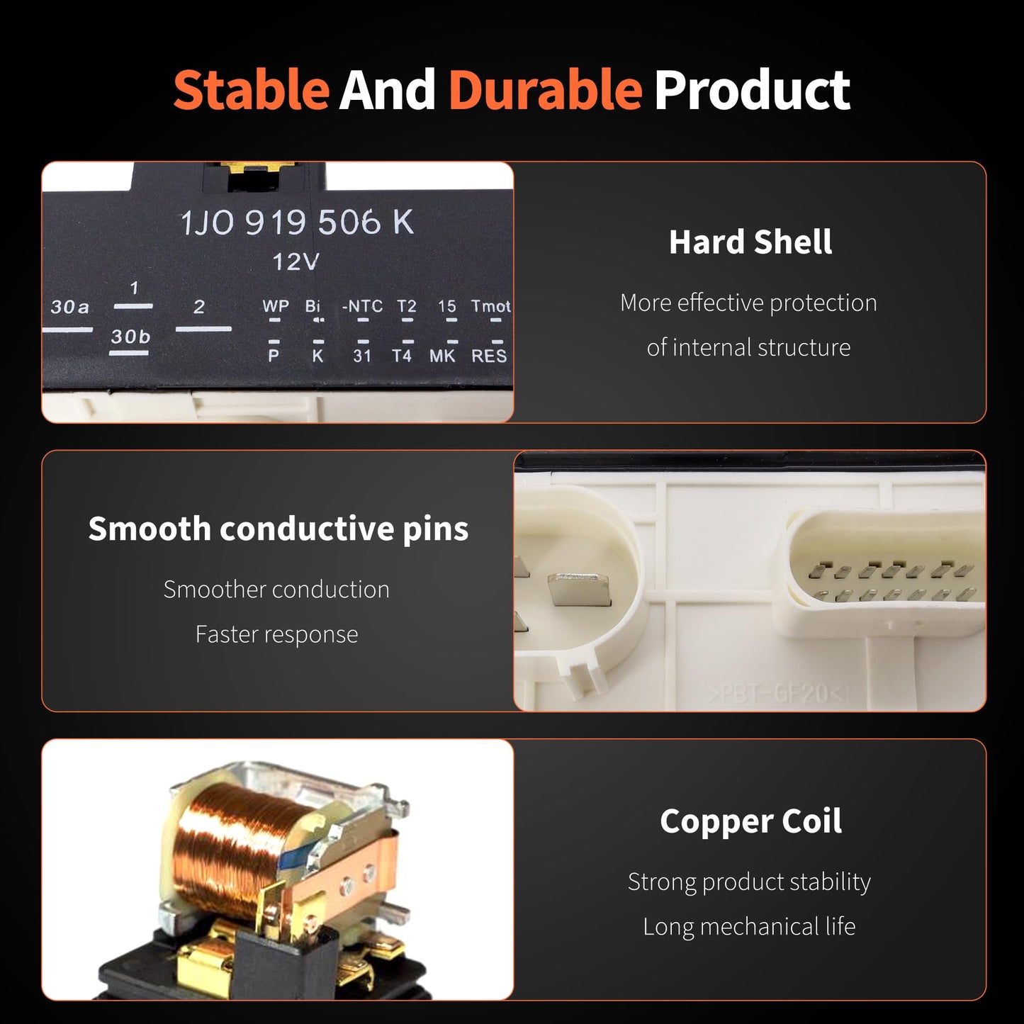 HiSport Cooling Fan Control Module Relay Radiator Unit 1J0919506K 902419 Compatible with Audi TT Quattro Replacement for Volkswagen Beetle Golf Jetta