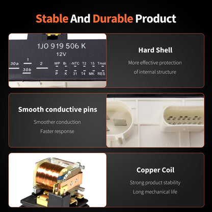 HiSport Cooling Fan Control Module Relay Radiator Unit 1J0919506K 902419 Compatible with Audi TT Quattro Replacement for Volkswagen Beetle Golf Jetta
