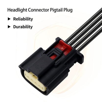 HiSport HID Halogen Headlight Connector Pigtail Adapter Harness Plug 4-Wire Compatible with Ford Escape Taurus F150 2013-2021 2Pcs