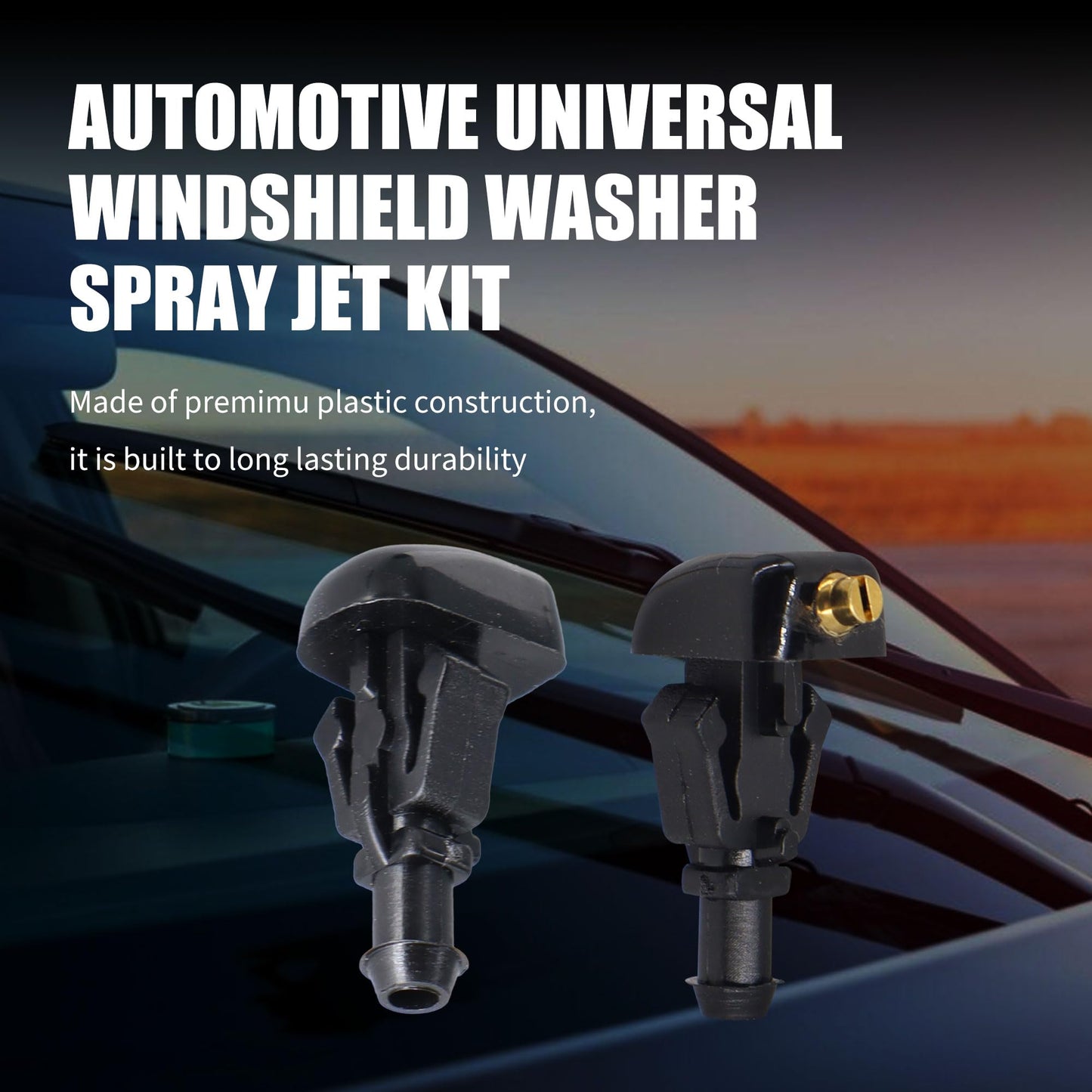 HiSport 3W7Z17603AA Windshield Washer Nozzles Kit - Compatible with Ford Flex E-150 E-250 E-350 Super Duty E-450 Super Duty F-150 Crown Victoria Taurus X Five Hundred Freestyle 2003-2014