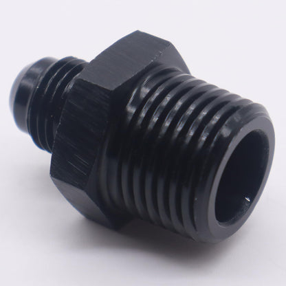 HiSport 6AN to 1/2 NPT Male Hose Fitting Adapter, Universal Aluminum Flare Male 6AN to 1/2'' NPT Union Fuel Oil Line Pipe Connector Black Anodized