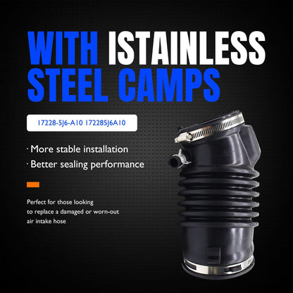 HiSport Air Intake Hose Intake Filter Tube - Compatible with Acura MDX ZDX 2010 2011 2012 2013 Replaces 17228-RYE-A10