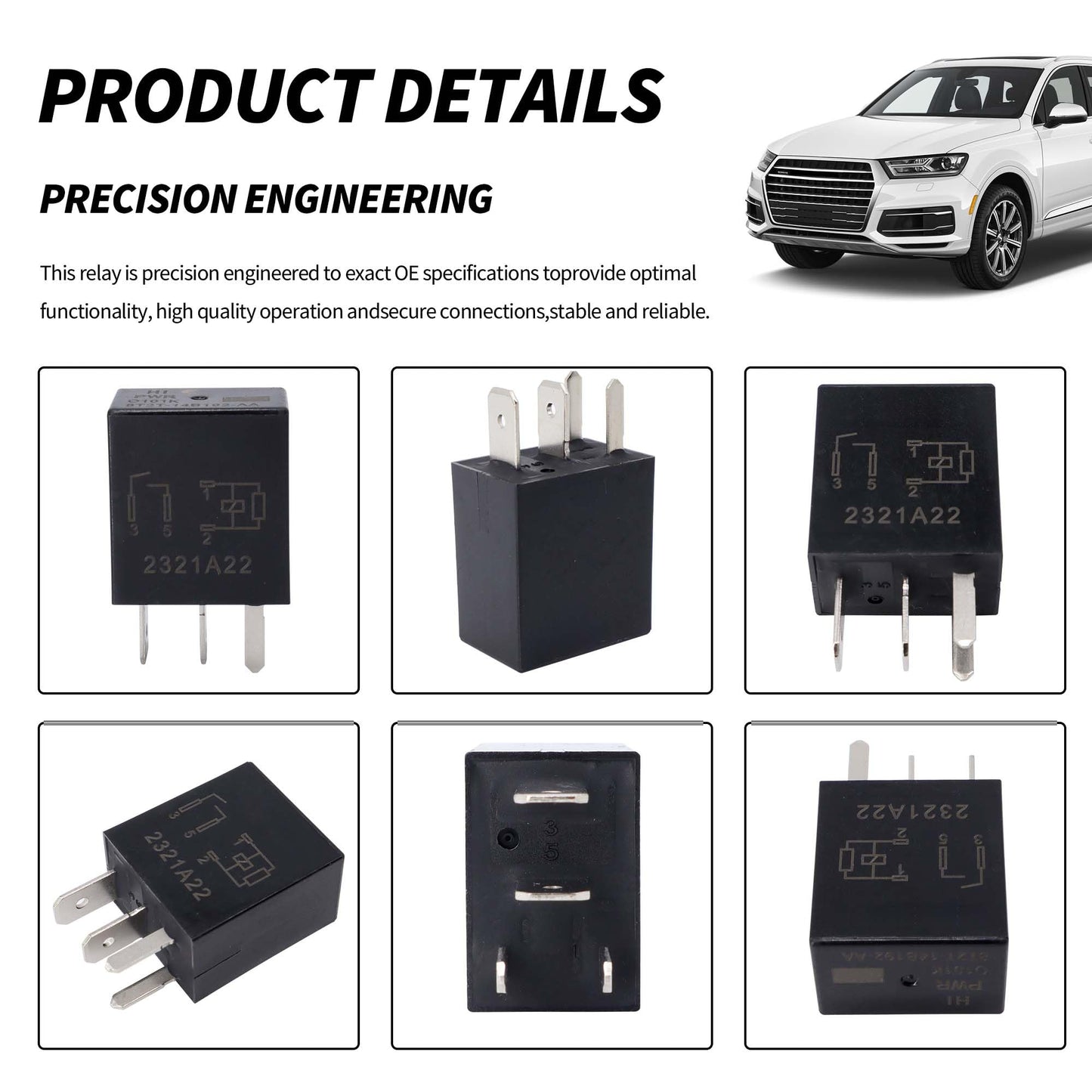 HiSport Relay 8T2T-14B192-AA O101K 12VDC 4 Pins Automotive Relay Compatible with Ford, 2PCS