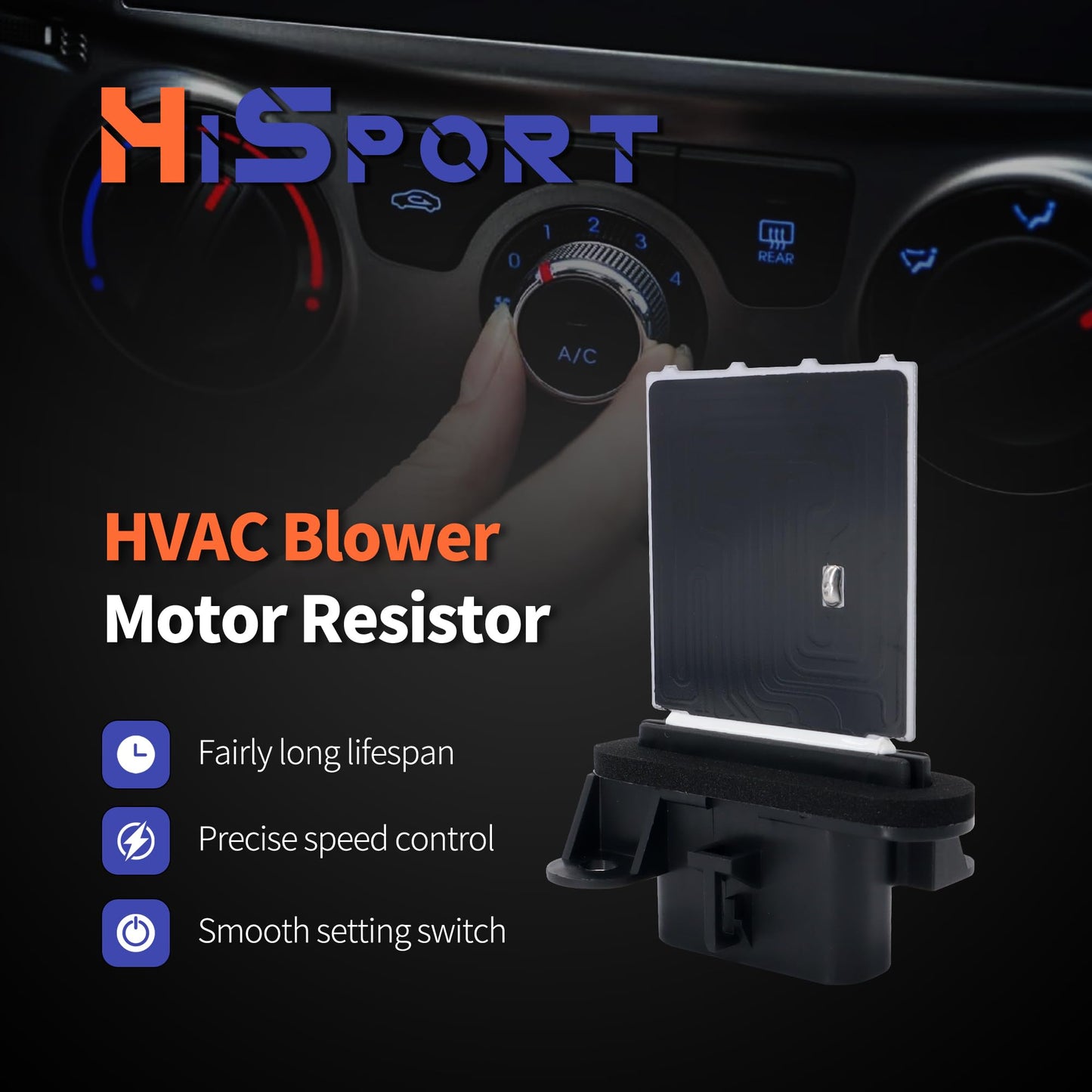 HiSport HVAC Fan Blower Motor Resistor with Wire Harness 973-582 Compatible with Toyota Tacoma 2005-2014 Replacement for 87138-04052 8713804052 RU746 RU1435