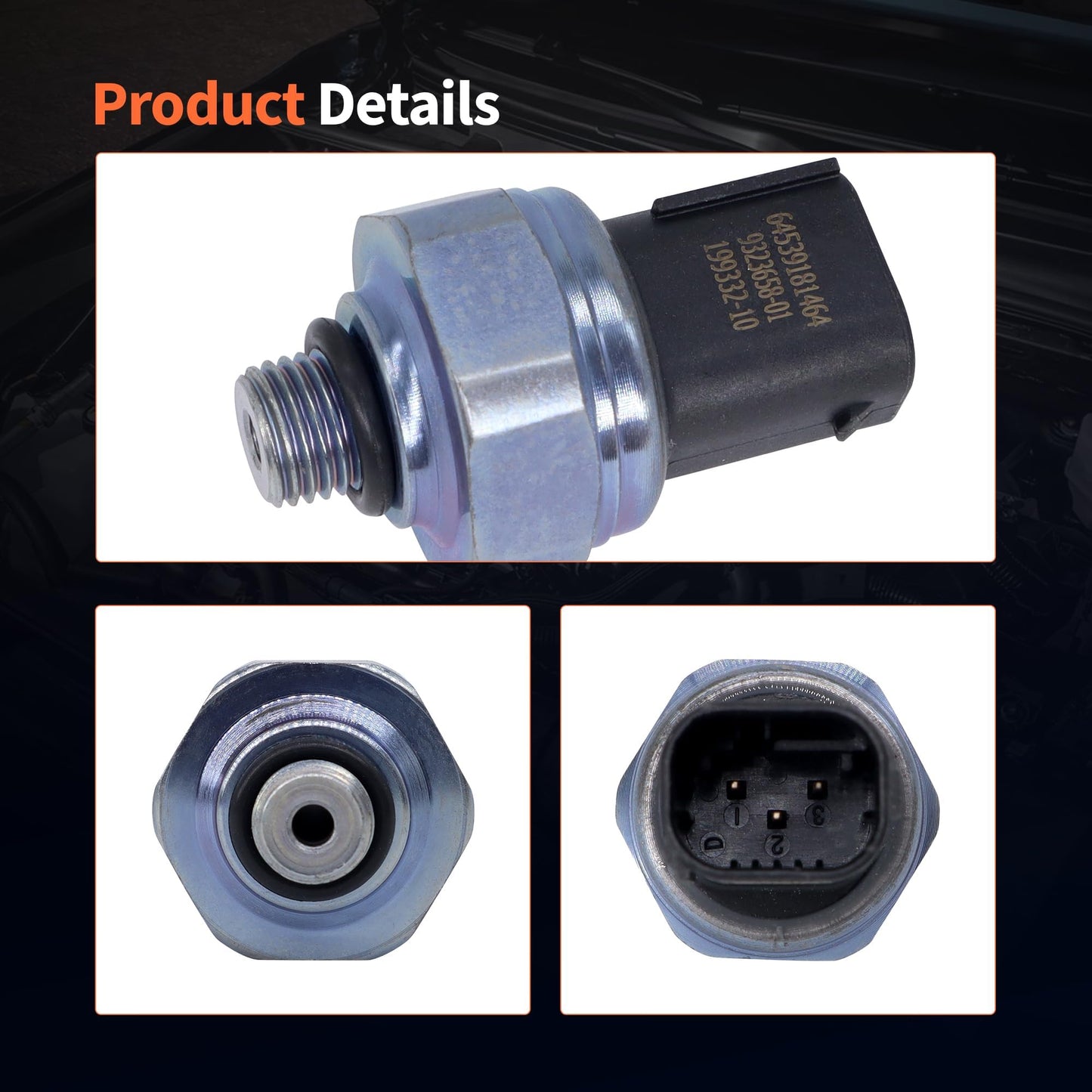 HiSport 64539323658 A/C Air Conditioner Pressure Sensor Switch Compatible with BMW Z4 X1 X2 X3 X4 X5 X6 X7 1 Series M 128i 135i 135is 228i 230i 320i 323ci 323i 325ci 325i 325xi 328i 330i 335i 335is