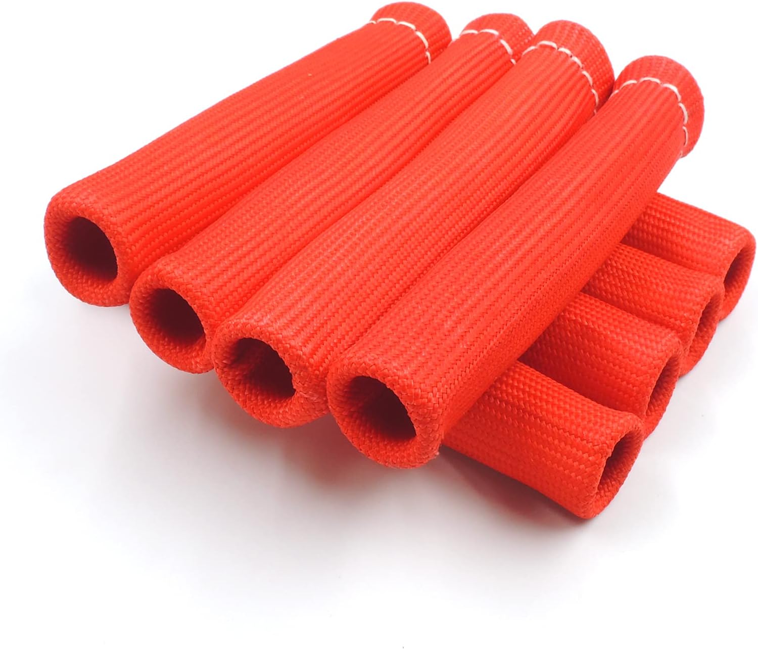 HiSport 8pcs Spark Plug Wire Boots Heat Shield Protector Sleeve Cover Compatible with SBC BBC 350 454 （8pcs, Red）