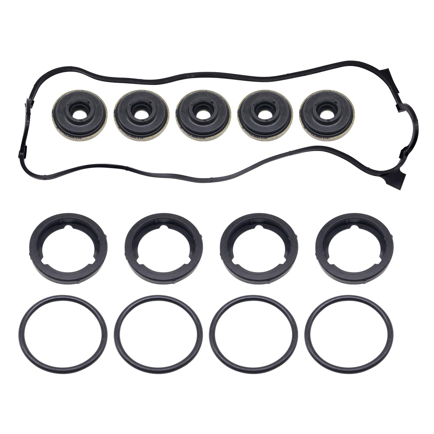 HiSport Engine Valve Cover Gasket Set - Compatible with Honda 1990-1997 Accord 2.2L 1995-1997 Odyssey 2.2L 1992-1996 Prelude 2.2L Compatible with Isuzu 1996-1997 Oasis 2.2L- Replace VS50365R