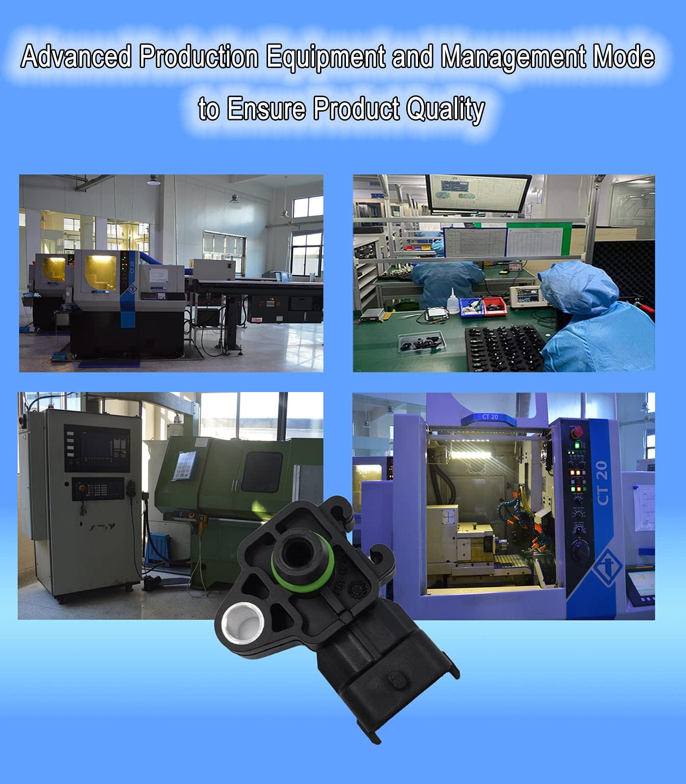 HiSport 12644228 Manifold Pressure (MAP) Sensor Compatible with Buick Allure, Cadillac CTS, Chevrolet Chevy Express 1500 2500 3500 4500 Avalanche, GMC Canyon, Hummer H2, Isuzu Ascender, Saab 9-7X