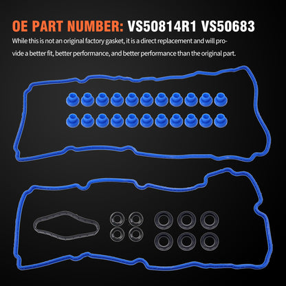 HiSport Engine Valve Cover Gasket Set - Compatible with Ford Explorer 3.3L 2020 | F-150 3.3L 2018-2020 3.5L 2011-2012 | Police Interceptor Utility 3.3L 2020 - Replace VS50814R1