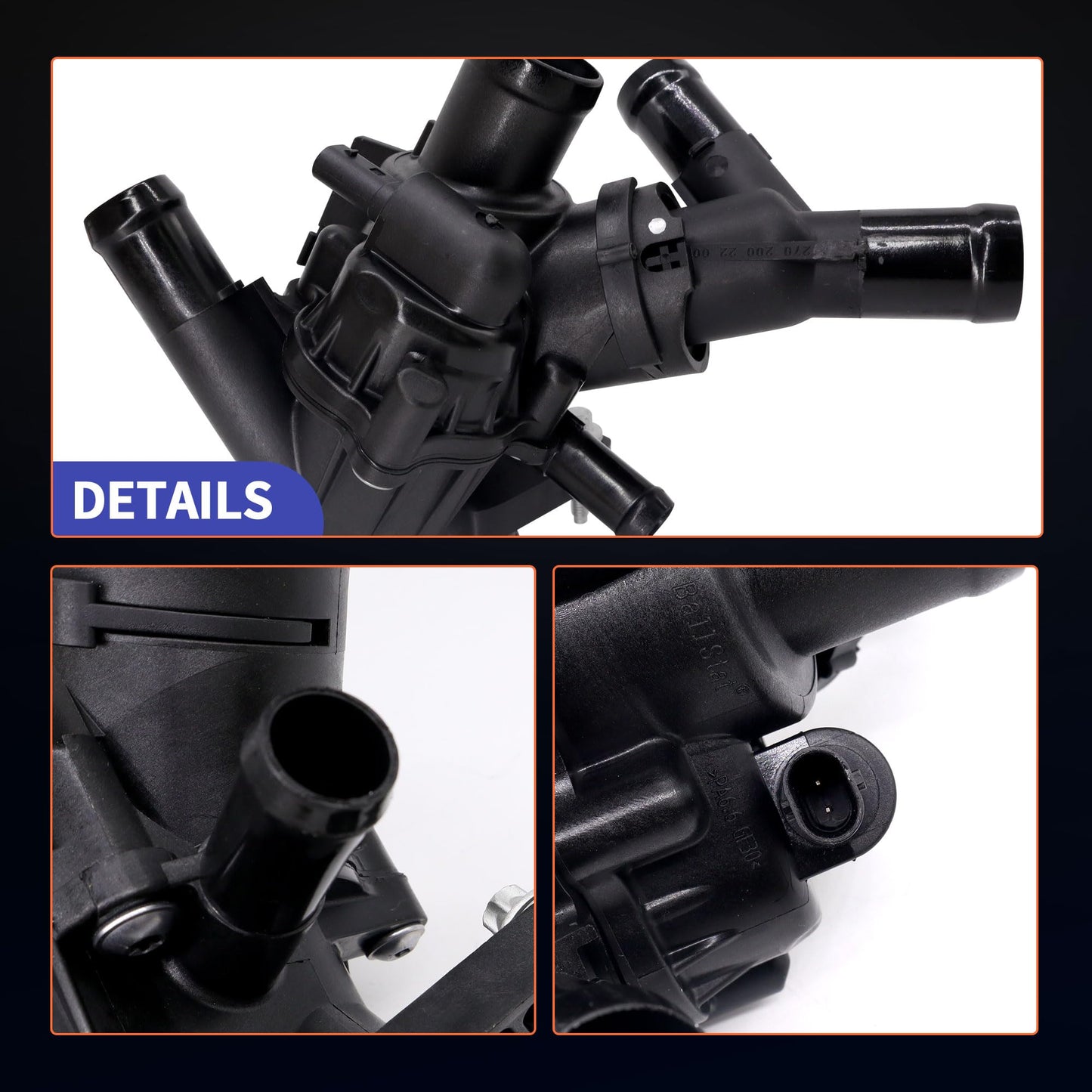 HiSport 2702000415 Engine Coolant Thermostat Housing Assembly Compatible with Mercedes-Benz CLA250, CLA45 AMG 2014-2019, GLA250 2015-2020, GLA45 AMG 2015-2019, 2702000615 2702002200 9025187 936207